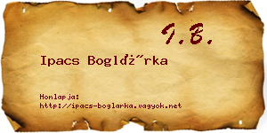 Ipacs Boglárka névjegykártya