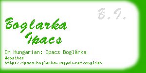 boglarka ipacs business card